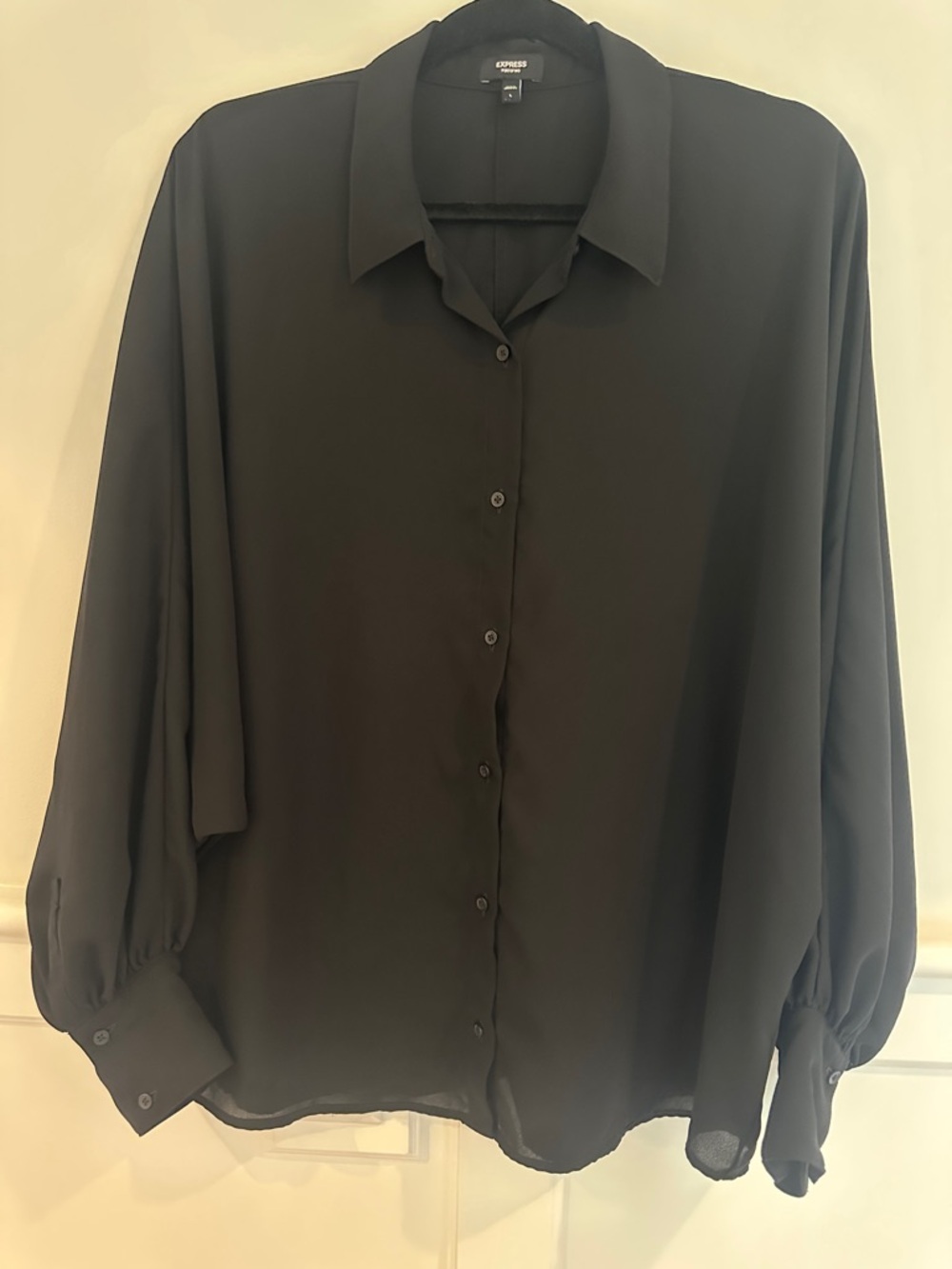 Express Black Button-Down Blouse